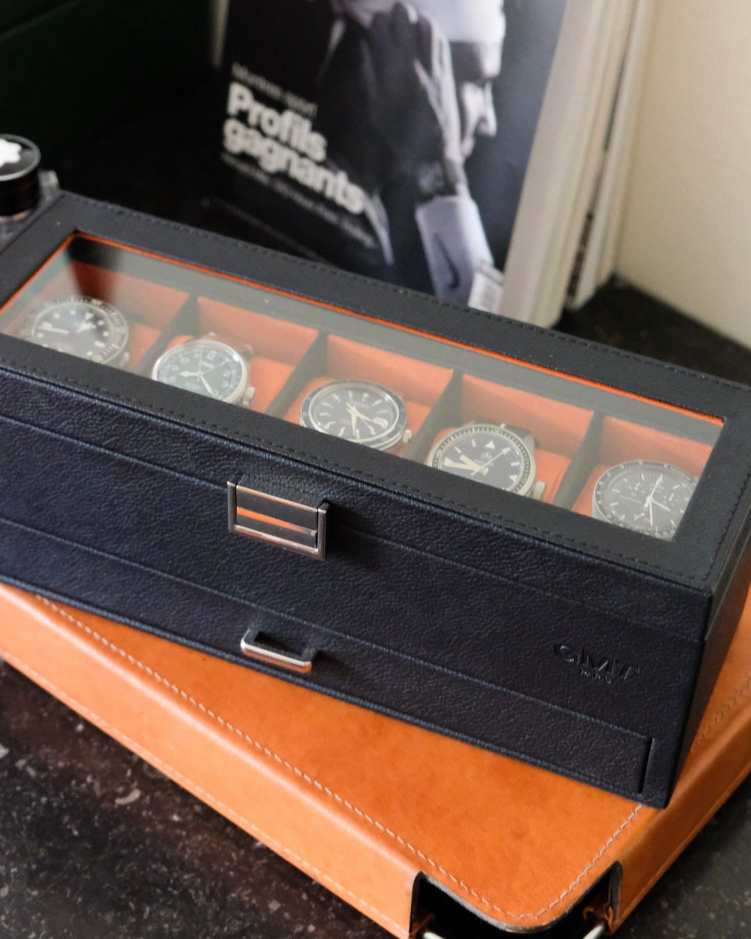 Jean watch box 5 slots + drawer