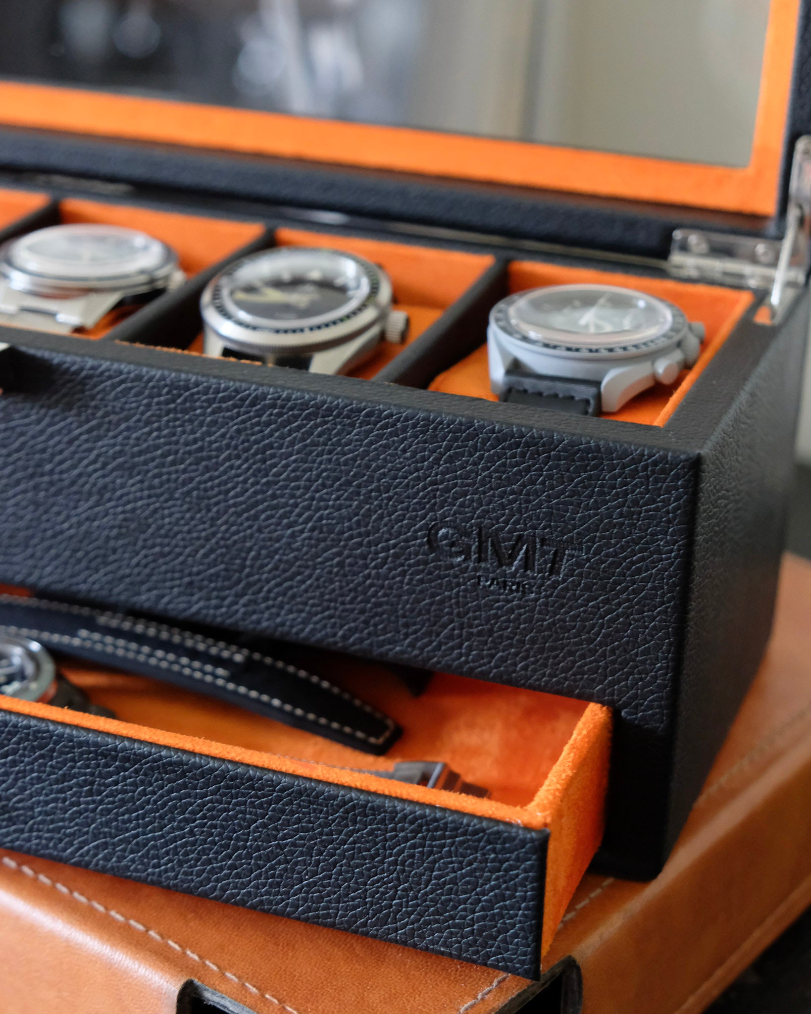 Jean watch box 5 slots + drawer-feature-3
