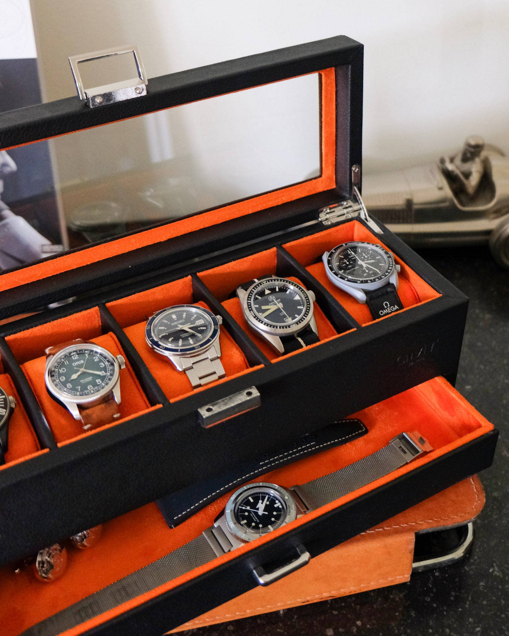 Jean watch box 5 slots + drawer-feature-4