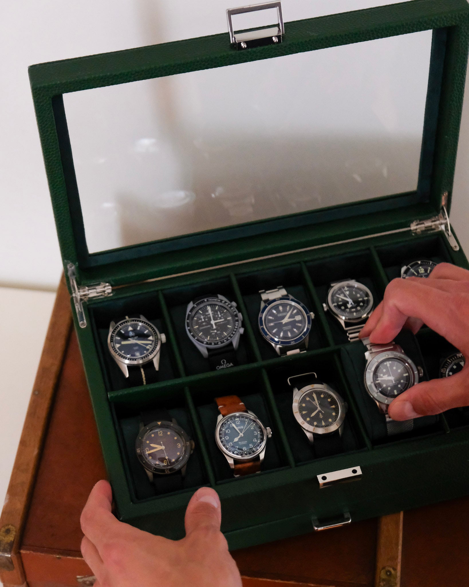 Jean watch box 10 slots + drawer-feature-2