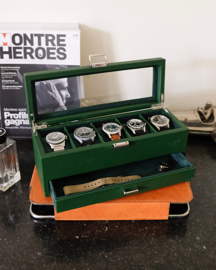 Jean watch box 5 slots + drawer