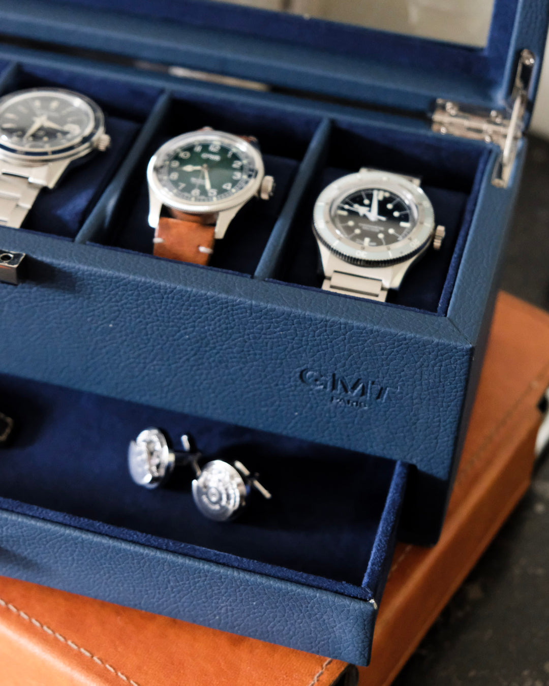 Jean watch box 5 slots + drawer