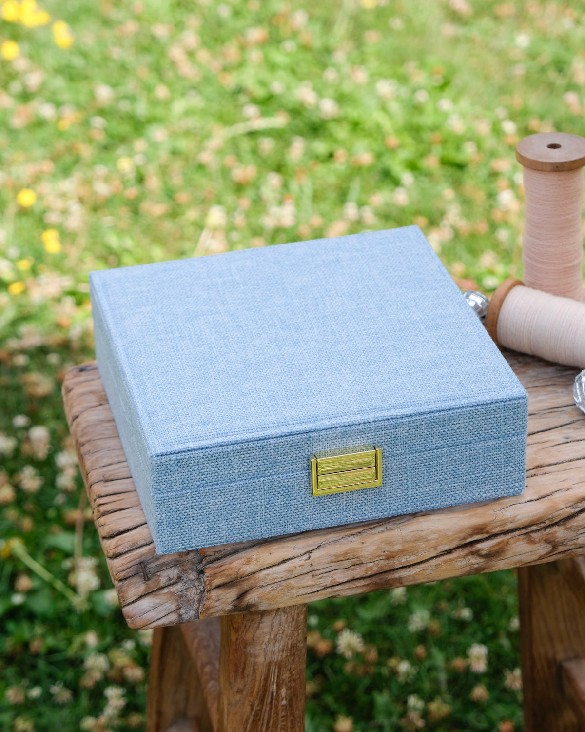 Linen-effect Anne jewelry box - outlet