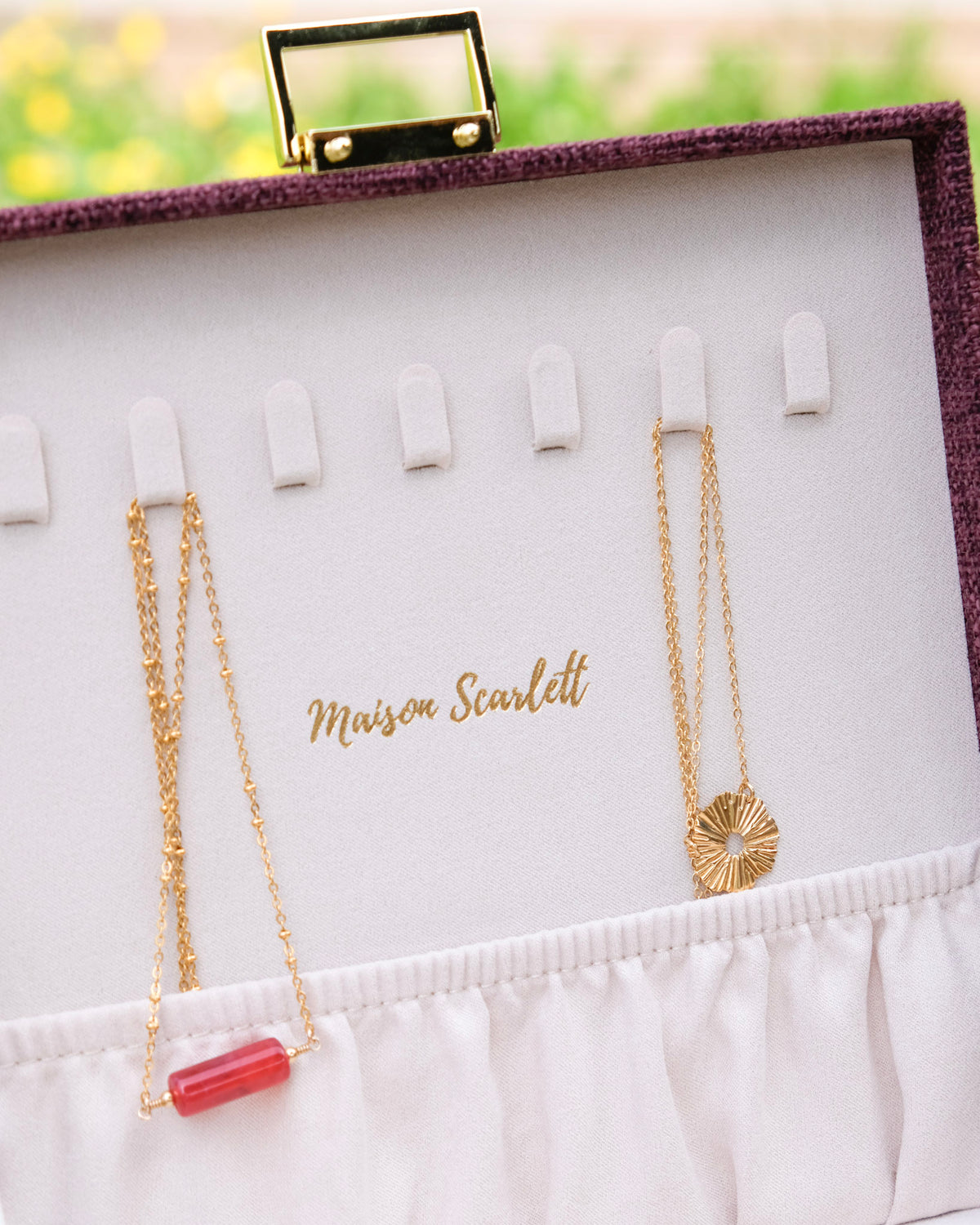 Linen-effect Anne jewelry box - outlet