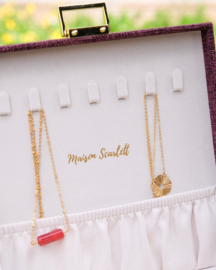 Anne linen effect jewelry box
