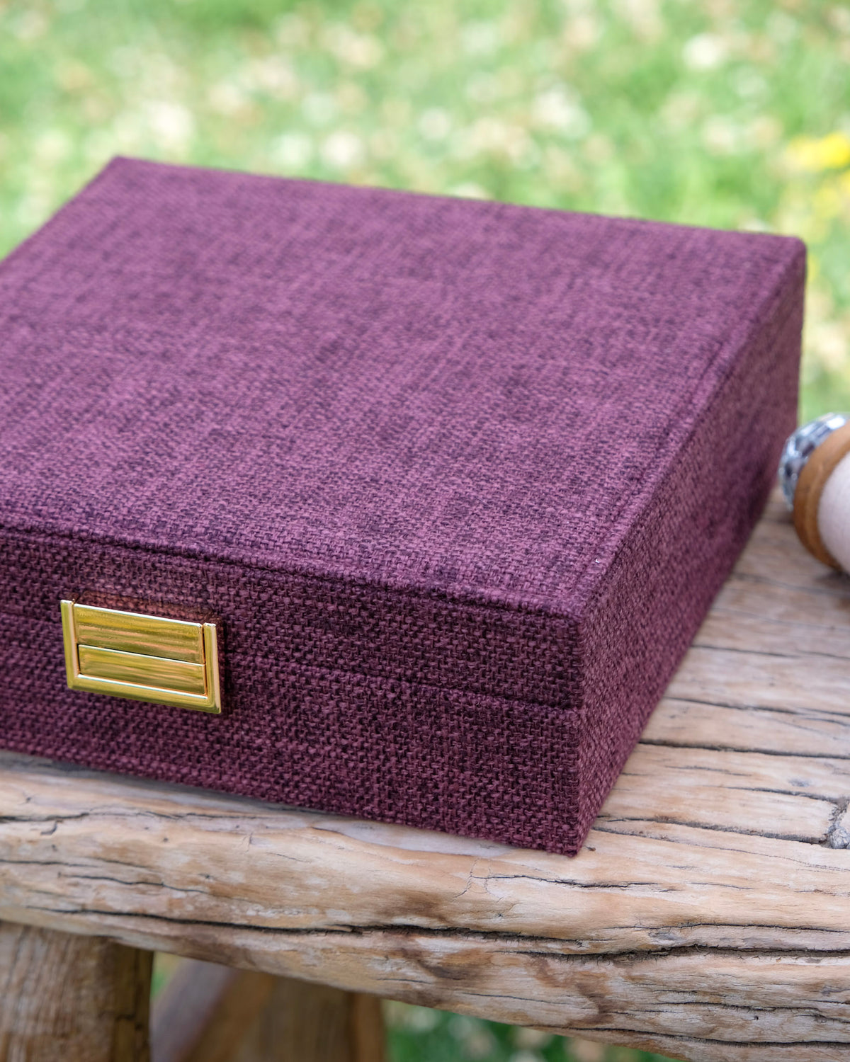 Linen-effect Anne jewelry box - outlet