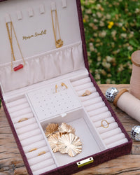 Linen-effect Anne jewelry box - outlet