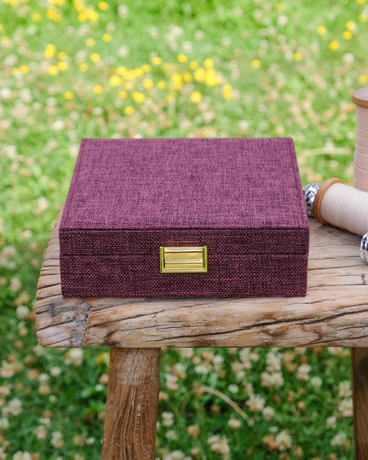 Linen-effect Anne jewelry box - outlet
