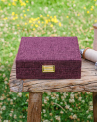 Linen-effect Anne jewelry box - outlet