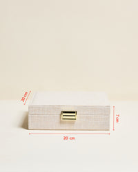 Anne Linen-Look Jewelry Box