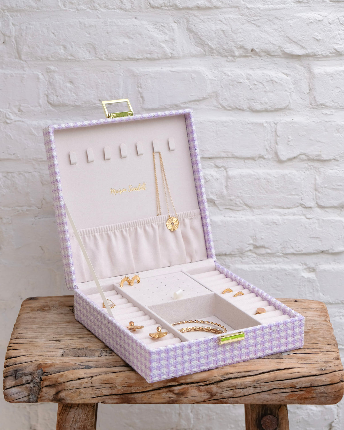 Anne houndstooth jewelry box - outlet