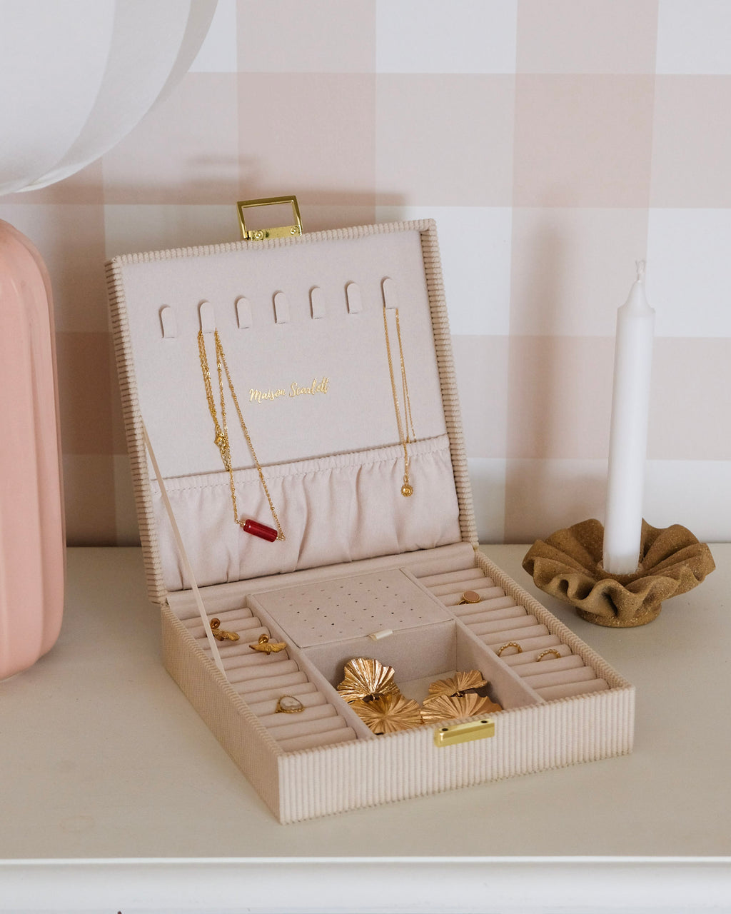Anne corduroy jewelry box - outlet