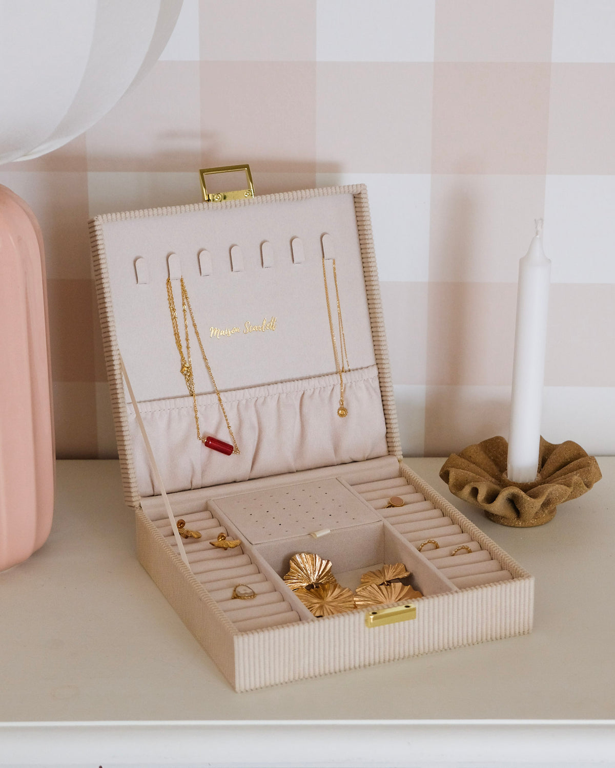Anne corduroy jewelry box - outlet