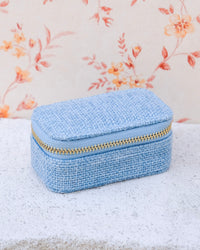Mini Marie linen travel jewelry box - outlet