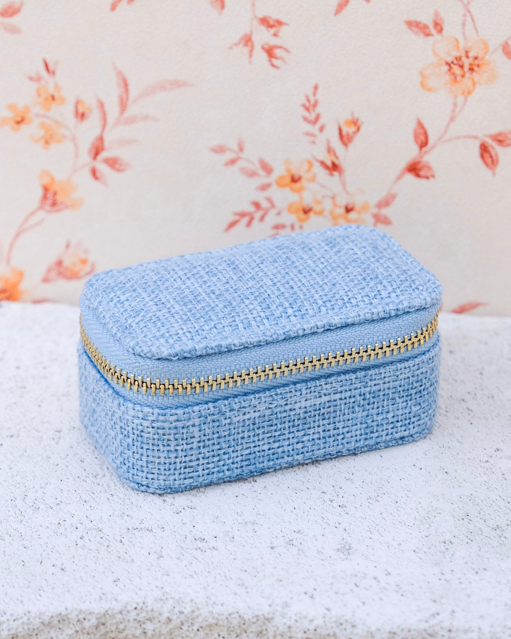 Mini Marie linen travel jewelry box - outlet
