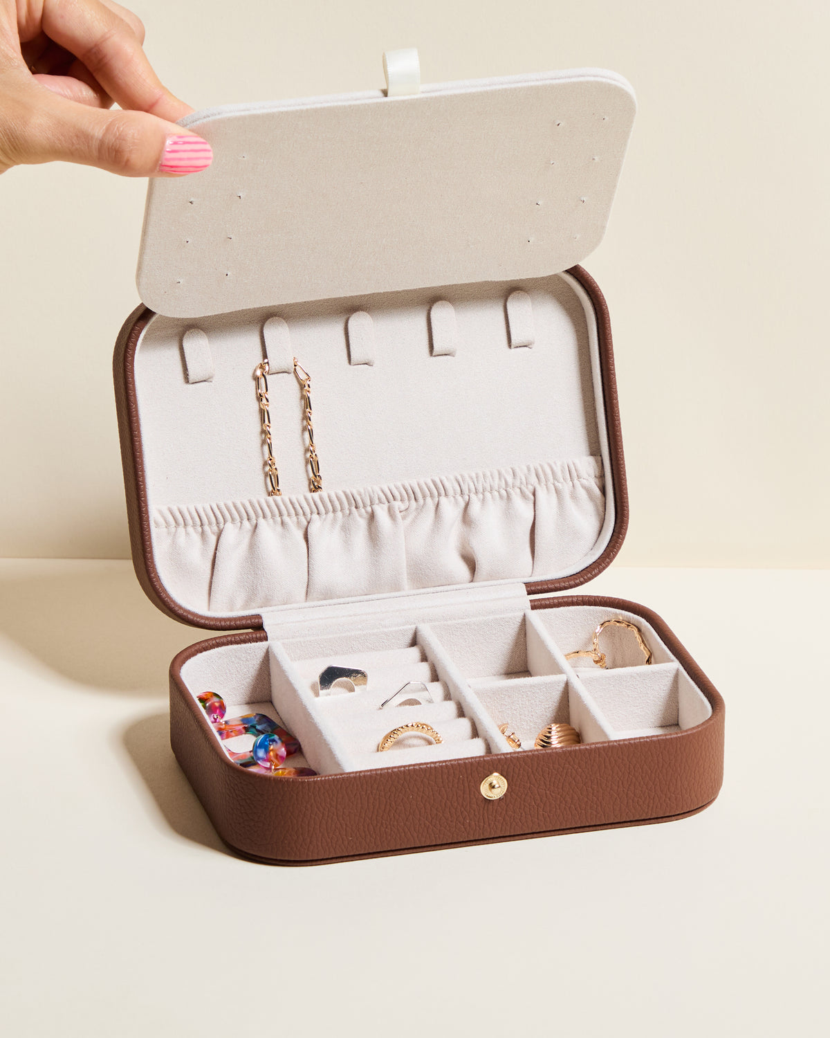 Brigitte PU leather travel jewelry box