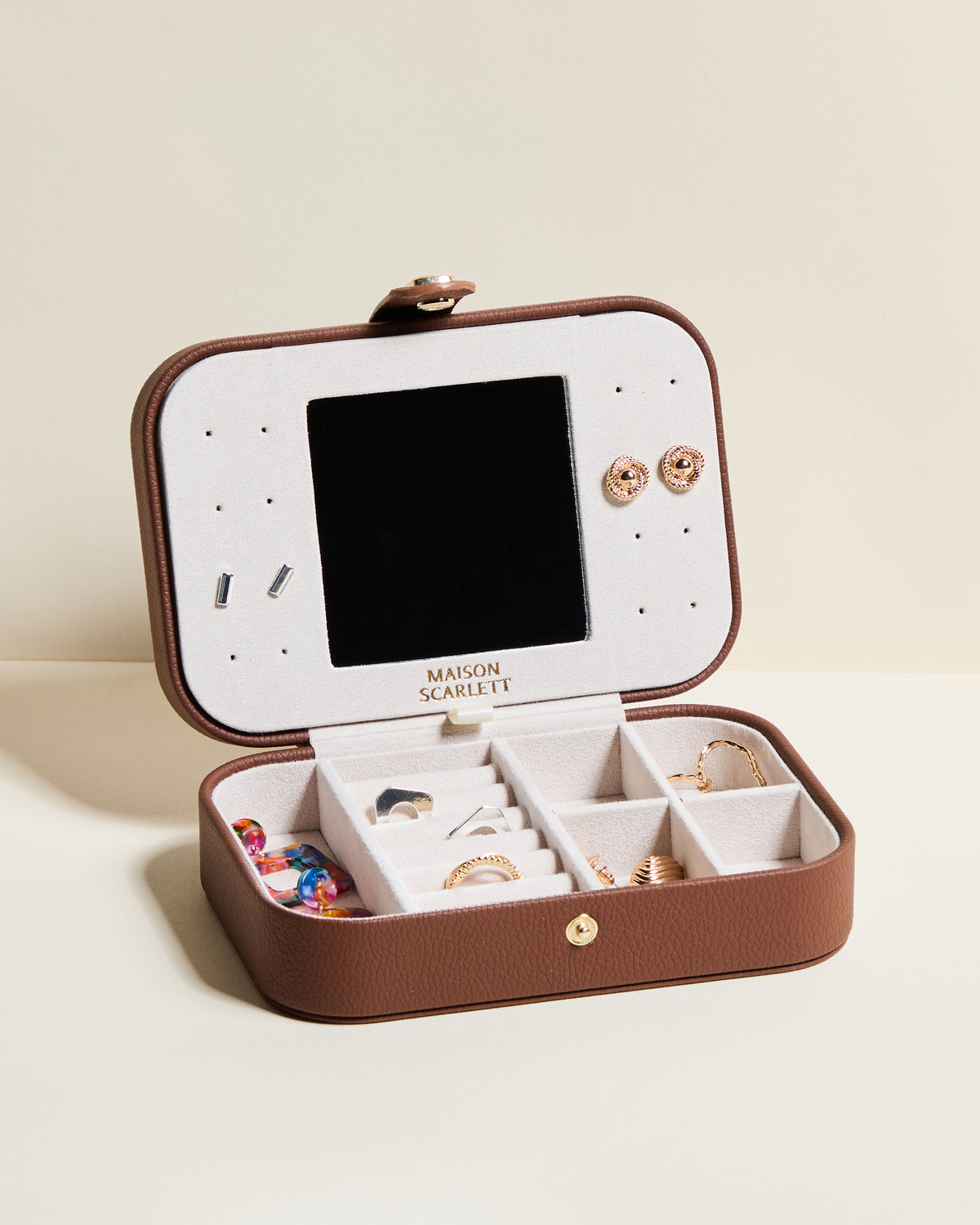 Brigitte PU leather travel jewelry box