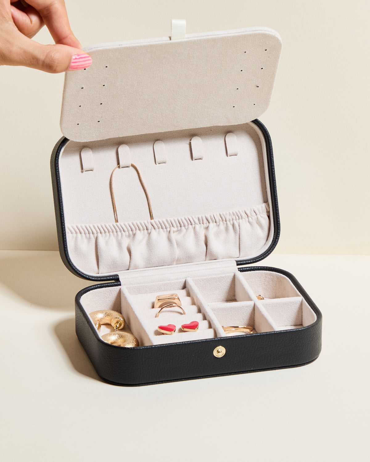 Brigitte PU leather travel jewelry box