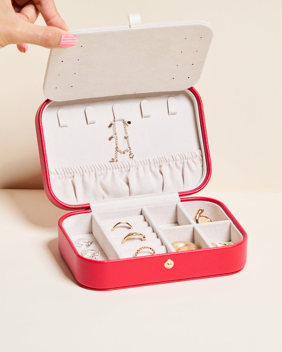 Brigitte PU leather travel jewelry box