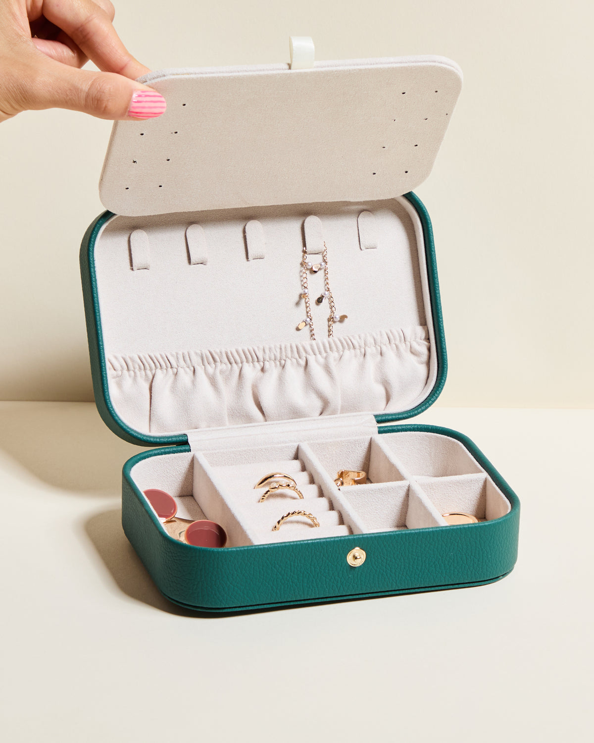 Brigitte PU leather travel jewelry box