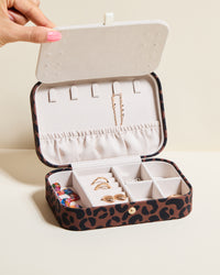 Brigitte Leopard Travel Jewelry Box