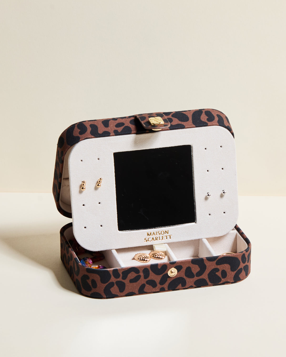 Brigitte Leopard Travel Jewelry Box