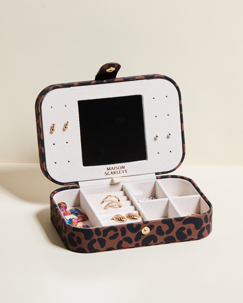 Brigitte Leopard Travel Jewelry Box