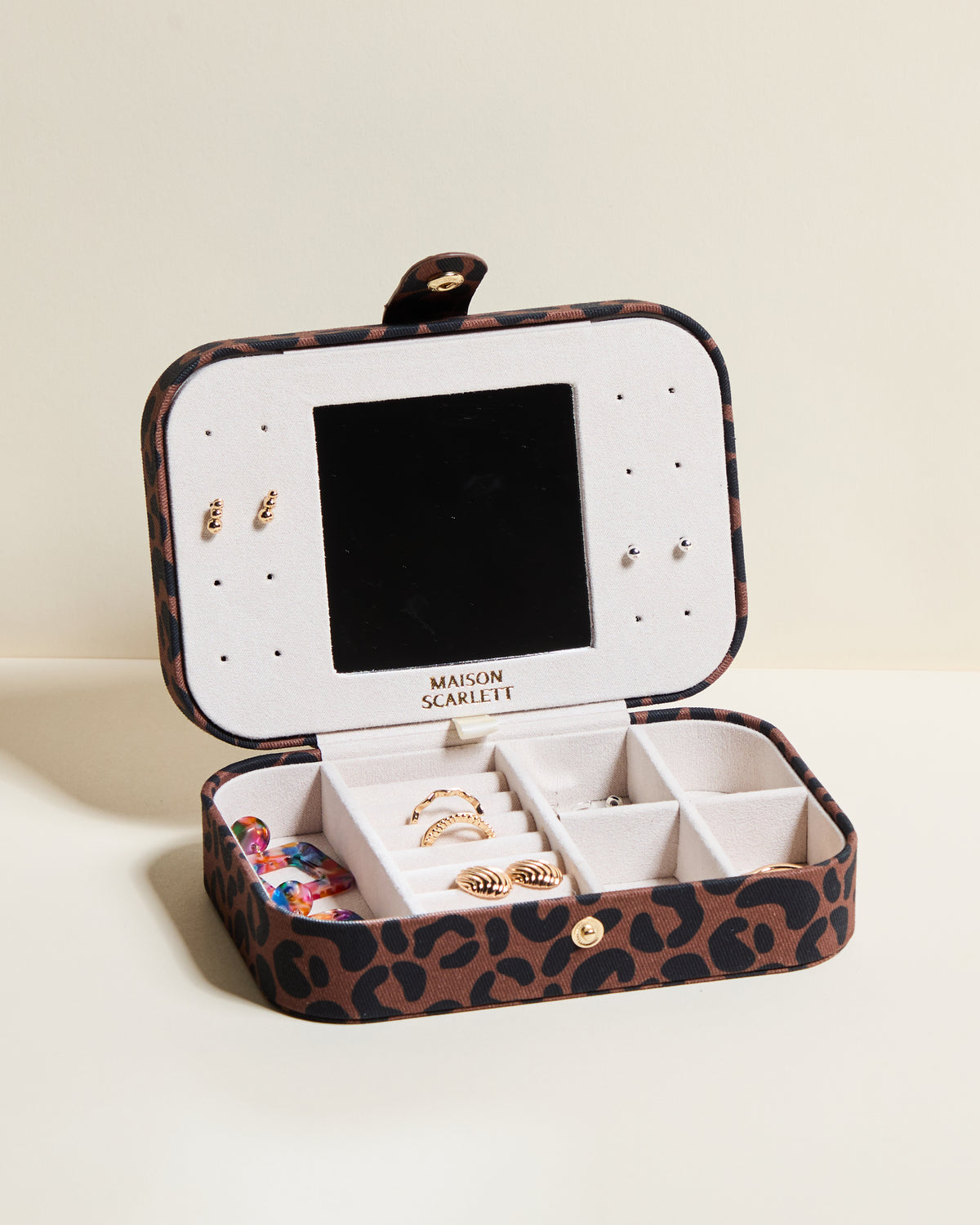 Brigitte Leopard Travel Jewelry Box