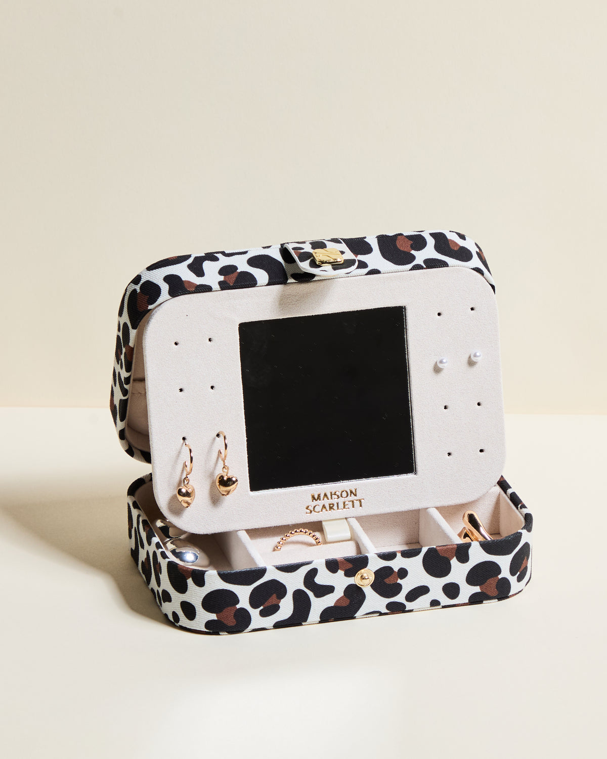 Brigitte Leopard Travel Jewelry Box