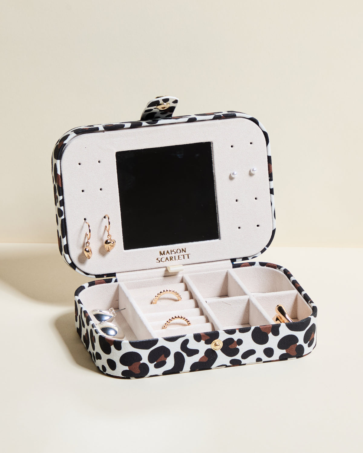 Brigitte Leopard Travel Jewelry Box