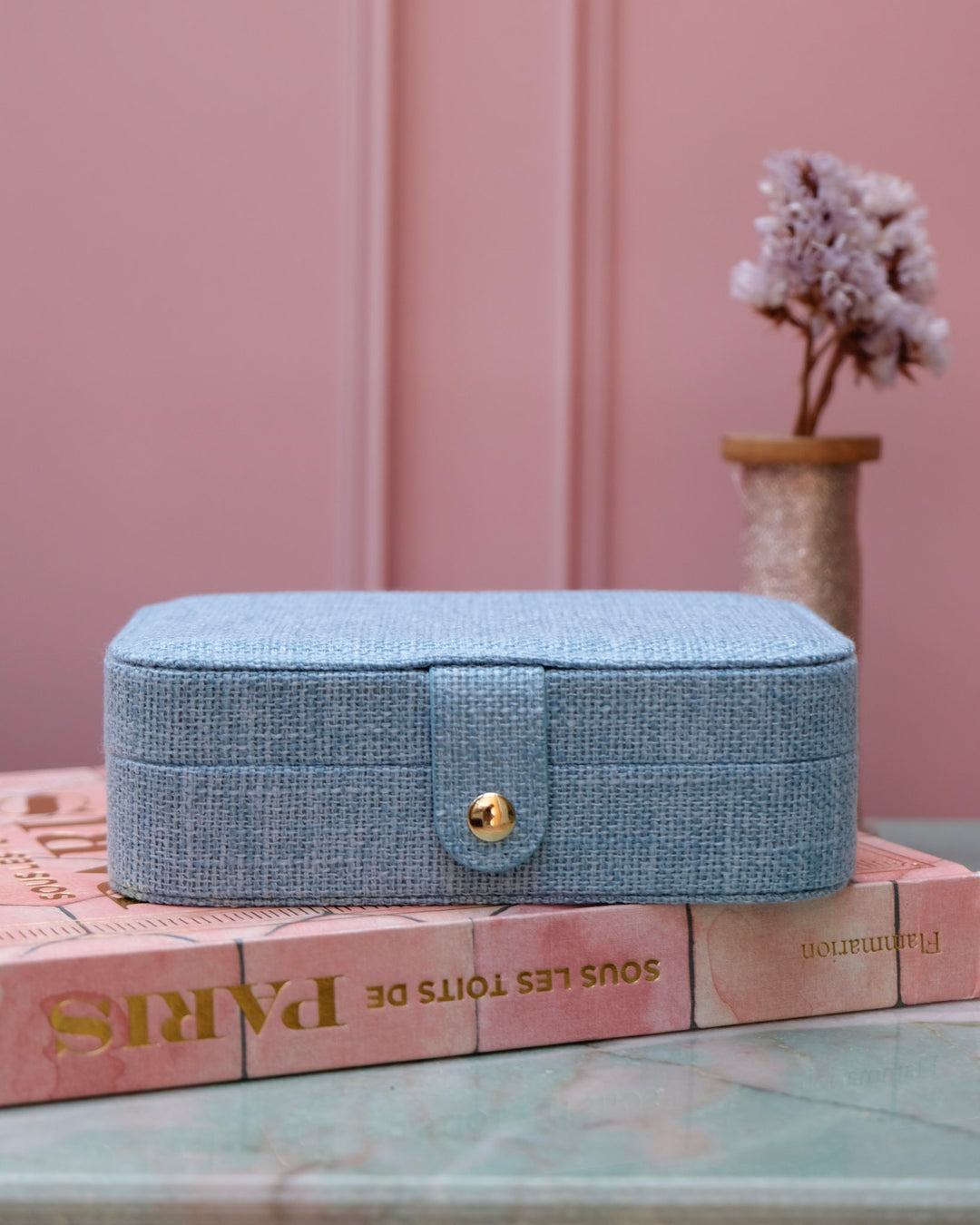 Brigitte linen effect travel jewelry box
