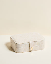 Brigitte Linen-Look Travel Jewelry Box