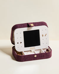 Brigitte Linen-Look Travel Jewelry Box