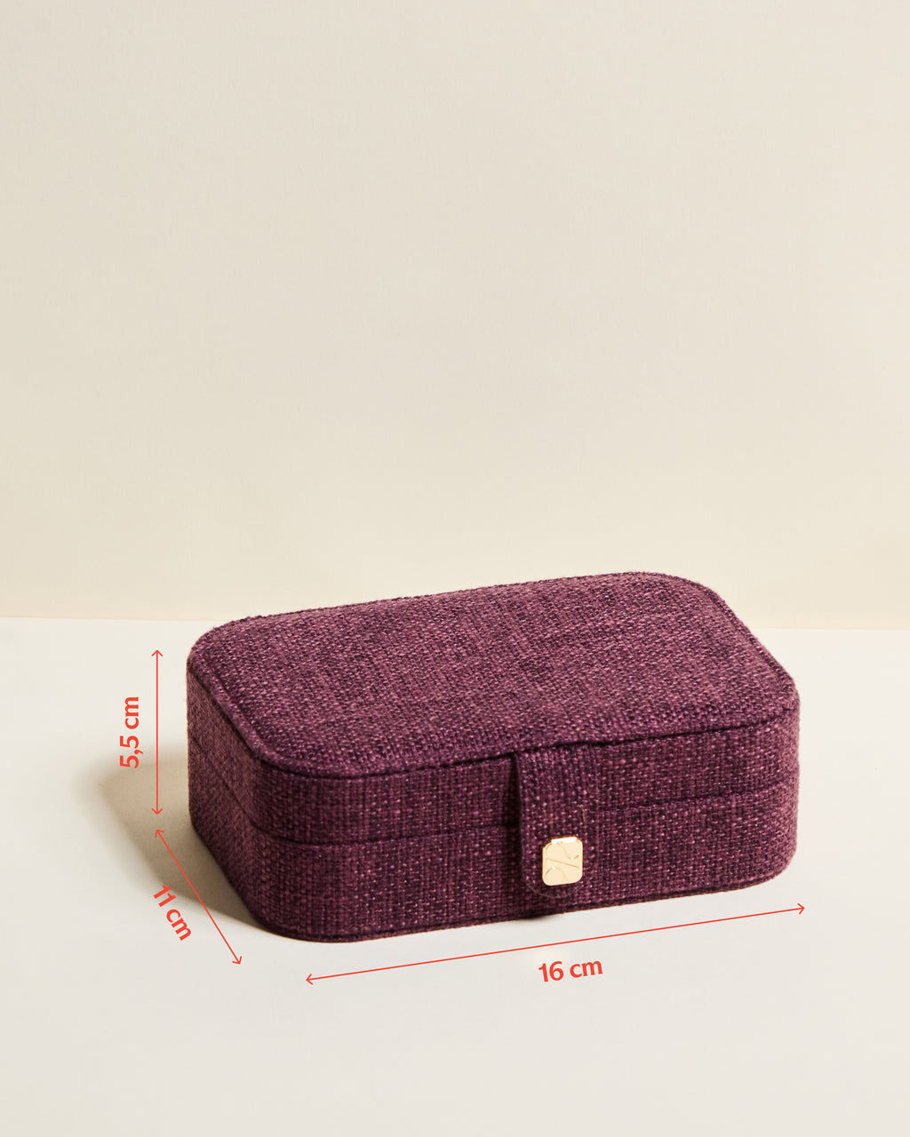 Brigitte Linen-Look Travel Jewelry Box