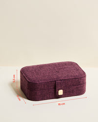 Brigitte Linen-Look Travel Jewelry Box