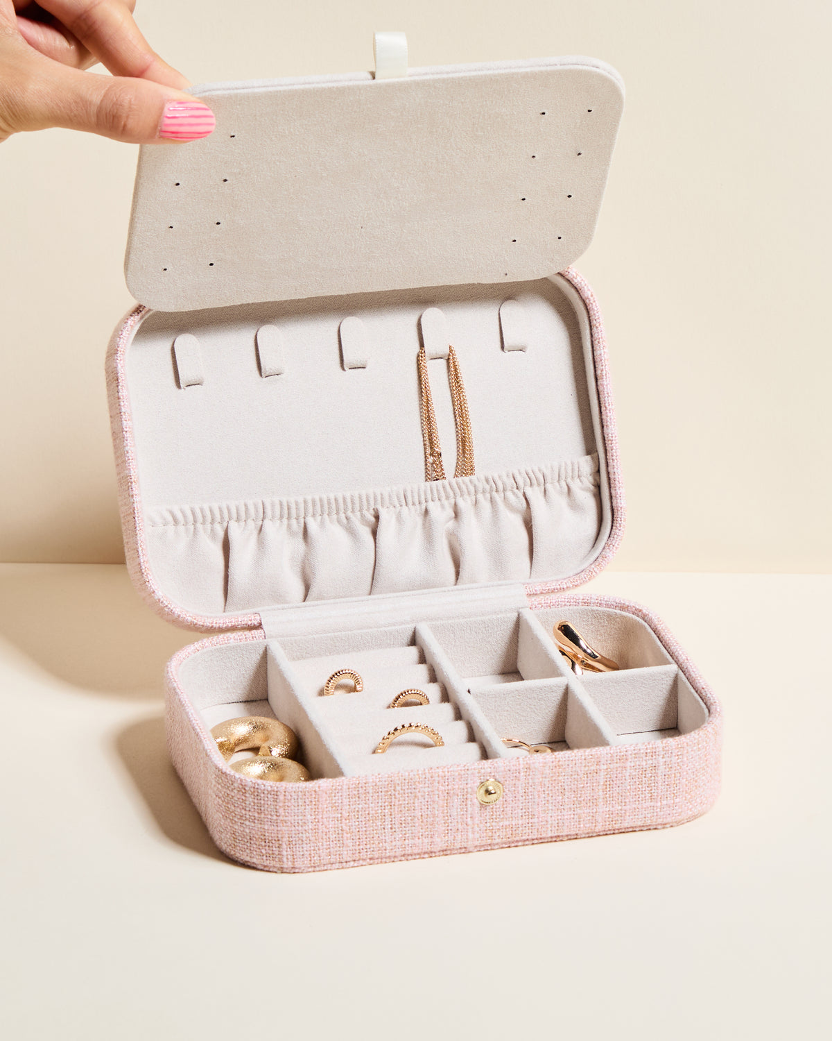 Brigitte Linen Travel Jewelry Box