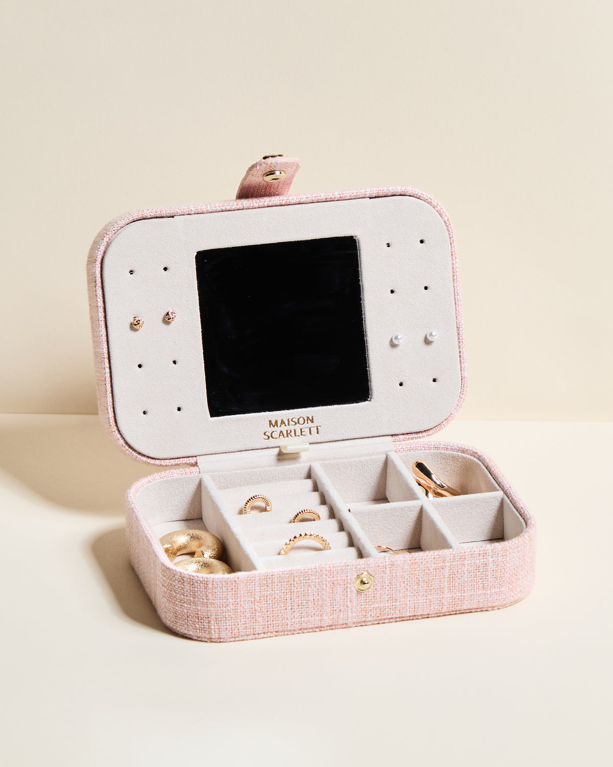 Brigitte Linen Travel Jewelry Box