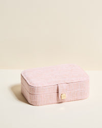 Brigitte Linen-Look Travel Jewelry Box