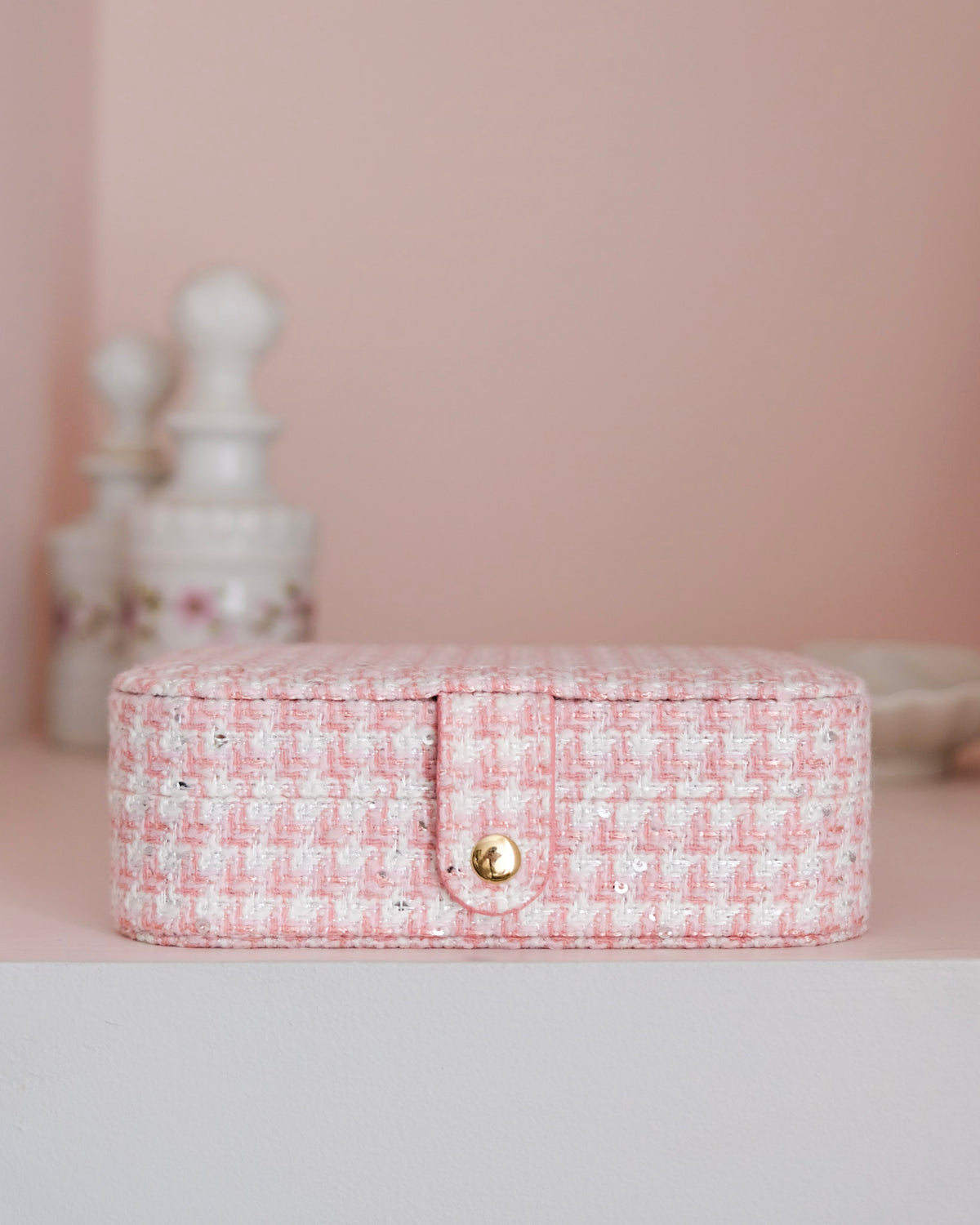 Brigitte houndstooth travel jewelry box - outlet