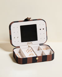 Brigitte Stripes Travel Jewelry Box