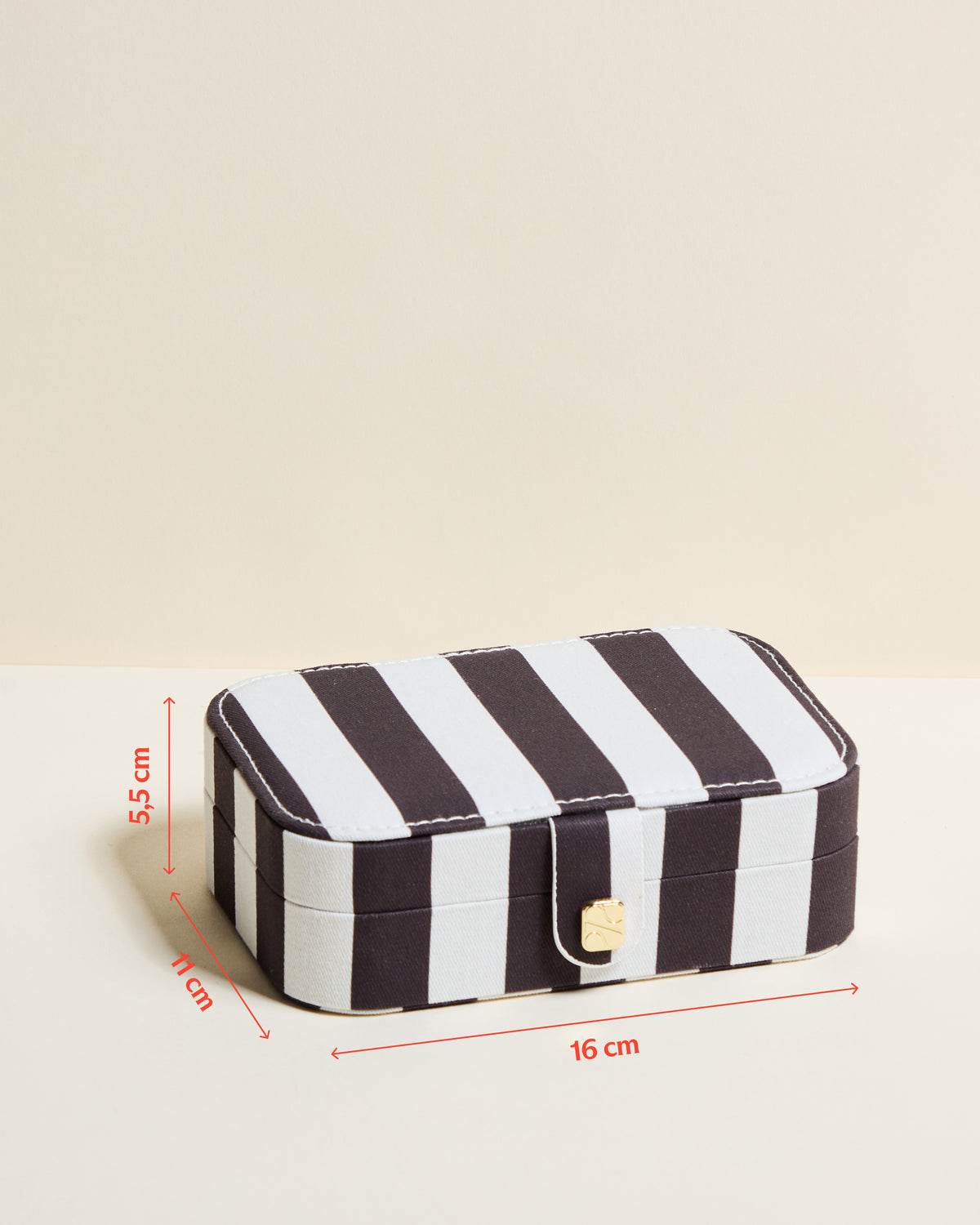 Brigitte Stripes Travel Jewelry Box