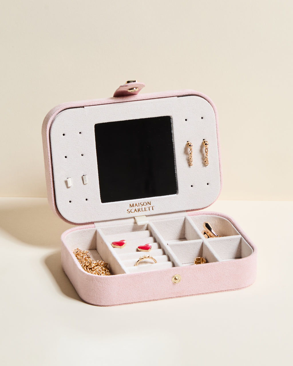 Brigitte velvet travel jewelry box
