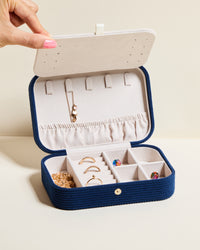 Brigitte Corduroy Velvet Travel Jewelry Box