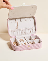 Brigitte Corduroy Velvet Travel Jewelry Box