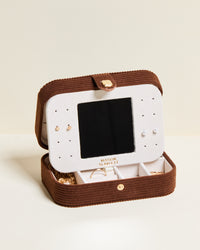 Brigitte Corduroy Velvet Travel Jewelry Box