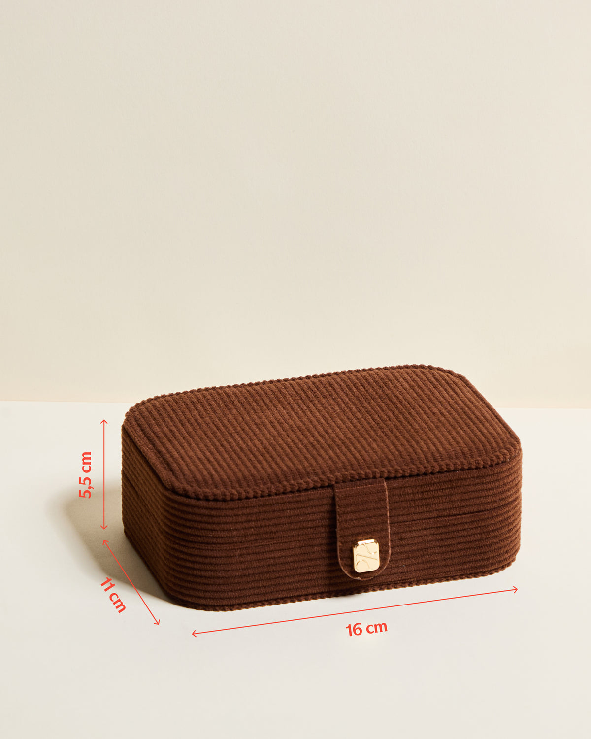 Brigitte Corduroy Velvet Travel Jewelry Box