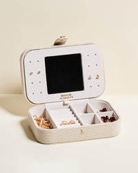 Brigitte Corduroy Velvet Travel Jewelry Box