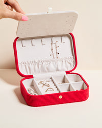 Brigitte Corduroy Velvet Travel Jewelry Box