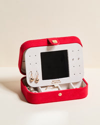 Brigitte Corduroy Velvet Travel Jewelry Box