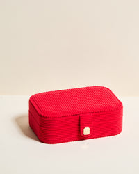 Brigitte Corduroy Velvet Travel Jewelry Box